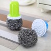 Stainless Steel Pot Scrubber with Handle Heavy Duty Kitchen Scourer for Pots, Pans, and Grills