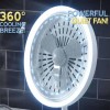 5X Magnifier LED Lamp Desktop Makeup Mirror with Fan 3 In 1