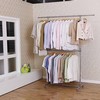 Double Pole Telescopic Movable Houseware Portable Clothes Rack