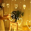 Hearts with Heart String Lights Curtain
