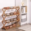 FF Shoe Shelf Organizer In Natural Bamboo