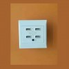 2.1 A 4 USB Ports Wall Socket Charger Electrical Panel Power Outlet (White)