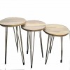 Iron Base Solid Wood Top Round Stoo