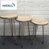 Iron Base Solid Wood Top Round Stoo
