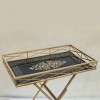 Gold Metal Mirrored Folding Tray Table