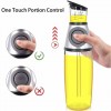 Oil and Vinegar Dispenser with Measuring Chamber Press and Measure for Precise Pouring