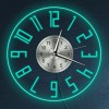 Easy To Read Modern LED Lighting Wall Time Clock With Color Changing Transparent Clock