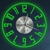 Easy To Read Modern LED Lighting Wall Time Clock With Color Changing Transparent Clock