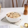 14 Piece Embossed Ceramic Bowl Set Elegant and Durable Dinnerware for Any Occasion