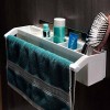 Wall Mounted Towel Rack With 5 Storage Compartments Rack