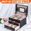 3 Layer Lockable Jewellery Box Buy 01 & Get 01 Free