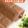 3D Wall Panels Peel And Stick Wallpaper Brown Pack Of 50