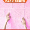 Foam 3D Wallpaper Sticker Pink Pack Of 10 