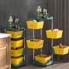 4 Layer Rectangle Shape Modern Rotating Moveable Storage Stand Rack