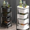 4 Layer Rectangle Shape Modern Rotating Moveable Storage Stand Rack