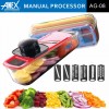 Anex Manual Processor AG 08 Multi-Purpose Food Processor for Slicing, Grating, and More