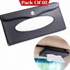 Suzuki Sun Visor PU Leather Car Tissue Box Holder Black Pack OF 02