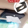 Suzuki Sun Visor PU Leather Car Tissue Box Holder Black Pack OF 02