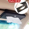 Honda Sun Visor PU Leather Car Tissue Box Holder Black Pack Of 02