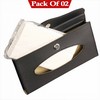 Honda Sun Visor PU Leather Car Tissue Box Holder Black Pack Of 02