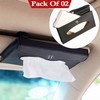 Hyundai Sun Visor PU Leather Car Tissue Box Holder Black Pack Of 02