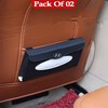 Hyundai Sun Visor PU Leather Car Tissue Box Holder Black Pack Of 02