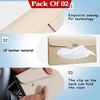 Kia Sun Visor PU Leather Car Tissue Box Holder Beige Pack Of 02