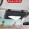 Sun Visor PU Leather Car Tissue Box Holder Black Pack OF 02