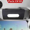 Sun Visor PU Leather Car Tissue Box Holder Black Pack OF 02