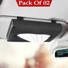 Sun Visor PU Leather Car Tissue Box Holder Black Pack OF 02
