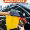 Tools Plastic Handle Dirt Dust Clean Brush Car & Micro-Fiber Cleaning Cloth Double Side Pack Of 02