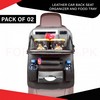Leather Car Seat Organizer with Built-In Food Tray – Premium Storage Solution for Travel and Family Rides Pack of 02