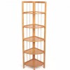 Corner Cabinet Wood Clapboard Shelf Racks 05 Tier