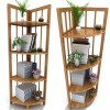 Corner Cabinet Wood Clapboard Shelf Racks 04 Tier 