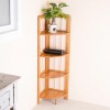 Corner Cabinet Wood Clapboard Shelf Racks 04 Tier 