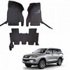 7D Luxury Floor Mats Black & Red Stitching For Toyota Fortuner 2016-2019