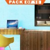 Foam 3D Wallpaper Sticker Cyan Pack Of 10