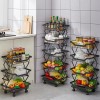 Adjustable 5 Layer Storage Trolley Shelf Bathroom Kitchen Organizer Cart Rack