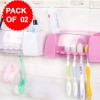 Multifunctional Bathroom Storage Shelves Toothbrush Holder Pack Of 02