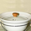 Ceramic Pot With Wooden Handle Steel Stand