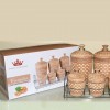 Vintage 15 Pcs Spice Jar Set With Metallic Stand