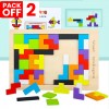 Wooden Tetris Tangram Puzzle Pack of 2