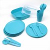Camping Mess Kit 4 Person Dinnerware Set with Portable Box