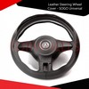 Premium Beige Hand-Stitched Leather Steering Wheel Cover - Specially Crafted Universal Model 3636