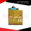 Premium Beige Hand-Stitched Leather Steering Wheel Cover - Specially Crafted Universal Model 3636