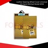 Beige Leather Steering Wheel Cover Universal Fit Hand-Stitched Model 6058