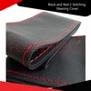 Black and Red 2 Stitching Steering Cover Premium Quality & Style