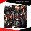 Black and Red 2 Stitching Steering Cover Premium Quality & Style