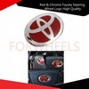 Red & Chrome Toyota Steering Wheel Logo High Quality Car Accessory