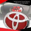 Red & Chrome Toyota Steering Wheel Logo High Quality Car Accessory